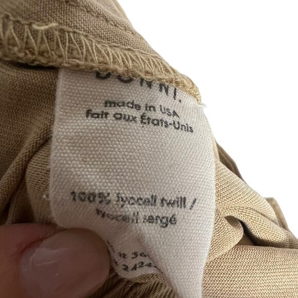 DONNI Twill Pleated Tan High Waist Wide Leg Trouser Pants Size Small - Picture 14 of 15